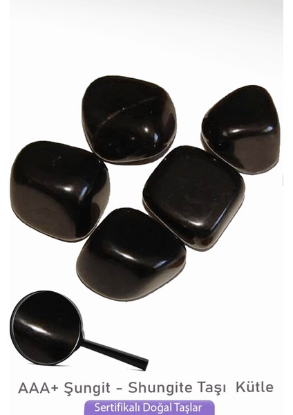 Sertifikalı Tamburlanmış Gerçek Shungite - Şungit Taşı Kütle