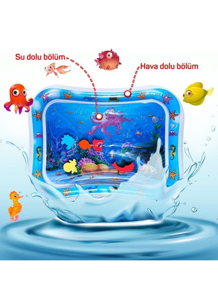 Bebek Su Matı Tummy Time Aktivite Oyuncağı Su Havuzu indirimleri