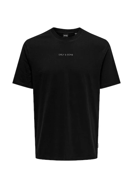 Only & Sons 22028147 Only & Sons Onslevı Lıfe Reg Text Ss Tee Noos Erkek T-Shirt Black