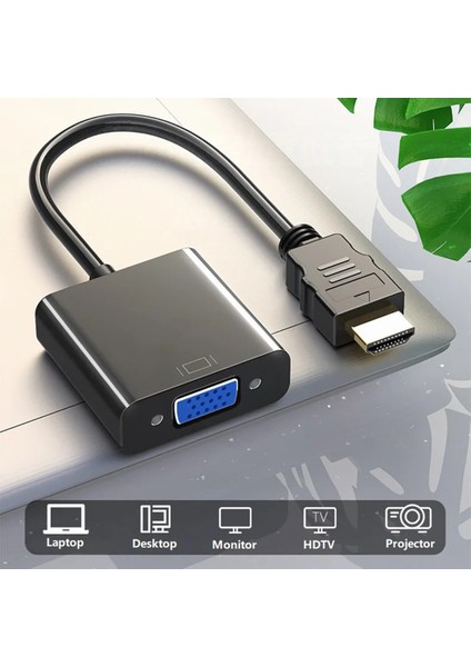 HDMI To VGA Dişi Çevirici Adaptör Görüntü Aktarma Çevirici