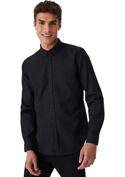 LF2033014 Loft Erkek Uzun Kol Gömlek Black