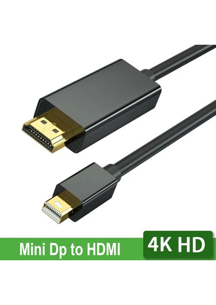 Mini Display Port To HDMI Kablo 4KX2K Video Aktarma Kablosu 1.8 Metre