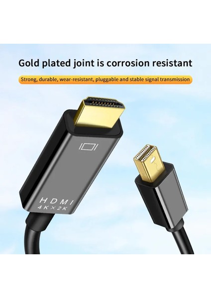 Mini Display Port To HDMI Kablo 4KX2K Video Aktarma Kablosu 1.8 Metre