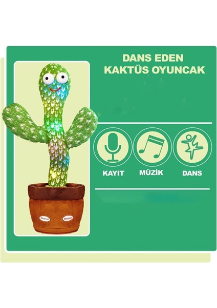 Dans Eden Oyuncak Şarjlı Konuşan Ses Tekrar Eden 120 Şarkılı Oyuncak Kaktüs