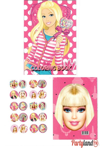 Barbie Prenses Boyama Kitabı 3'lü (Boyama , Sticker , Arka Kapak Maske)