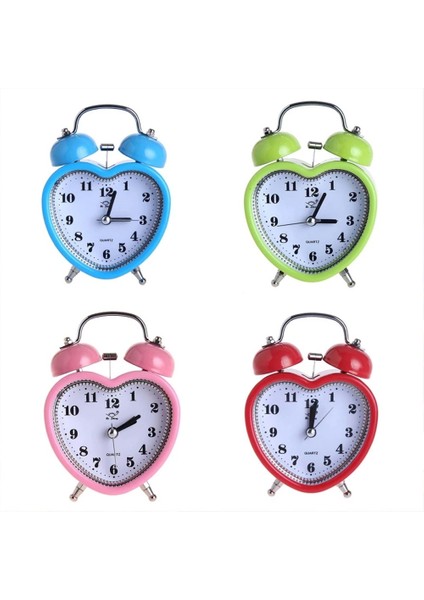 Dekoratif Kalp Tasarımlı Işıklı Alarmlı Çalar Saat-Kırmızı fiyatları
