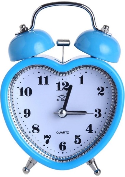Dekoratif Kalp Tasarımlı Işıklı Alarmlı Çalar Saat-Kırmızı fırsatları