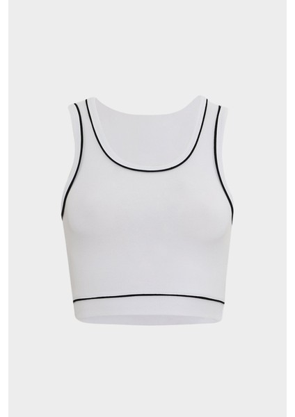 AÇELYAOKCU Slim Fit Renk Geçişli Crop Pamuklu Kadın Tişört