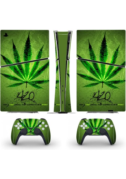 Weed Playstation 5 Slim Dijital Versiyon Sticker Kaplama Seti