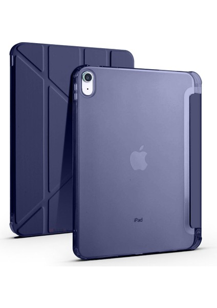 Ipad 10.nesil 10.9 Inç 2022 Uyumlu Üçgen Katlanabilir Kalemlikli Standlı Akıllı Kılıf