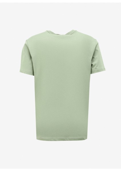 Bisiklet Yaka Baskılı Mint Erkek T-Shirt J4SM-TST7237