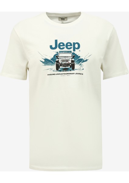 Bisiklet Yaka Baskılı Kırık Beyaz Erkek T-Shirt J4SM-TST7254 fiyatları