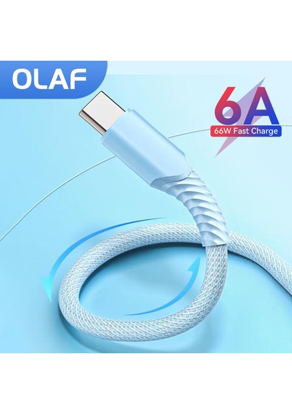 66W 6A USB C Kablo C Tipi Hızlı Şarj Kablosu USB C Tipi Kablo Şarj Cihazı Veri Kablosu Huawei Mate 40 50 Xiaomi 11 10 Pro Oppo R17 (Yurt Dışından)