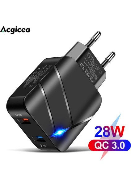 28W USB Şarj Aleti Hızlı Şarj 3.0 Cep Telefonu Şarj Cihazı iPhone 12 Pro Xiaomi Samsung Ab Abd Tak Adaptörü Hızlı Şarj Şarj Cihazı (Yurt Dışından)