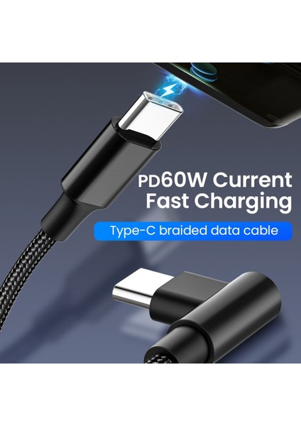 60W Tip C USB C Kablosu Usb-C Pd Hızlı Şarj Kablosu Macbook Pro Samsung Tip-C Hızlı Şarj Kablosu 3A Usbc Veri Kablosu (Yurt Dışından) fiyatları