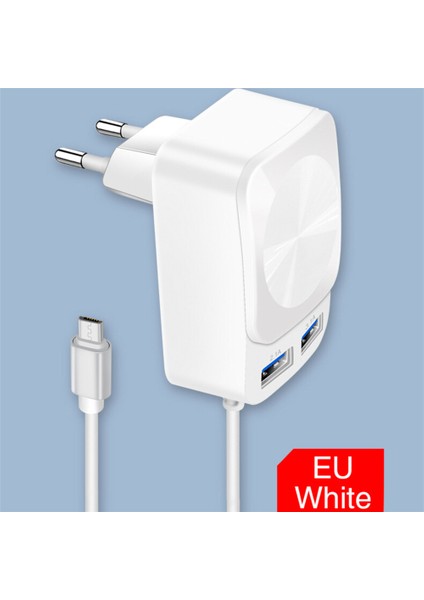2.4A/1A Mikro Kablolu Çift USB LED Cep Telefonu Şarj Cihazı Şarj Kafası Android Kablolu Seyahat Şarj Cihazı (Yurt Dışından) fiyatları
