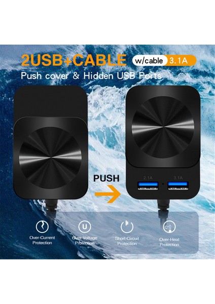2.4A/1A Mikro Kablolu Çift USB LED Cep Telefonu Şarj Cihazı Şarj Kafası Android Kablolu Seyahat Şarj Cihazı (Yurt Dışından) indirimleri
