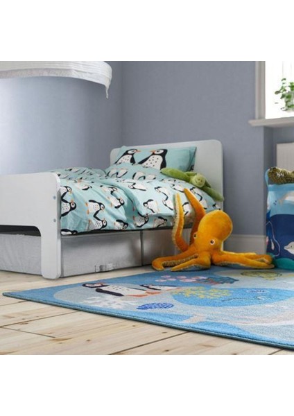 Çocuk Nevresim Takımı Açık Turkuaz Renk Penguen Temalı 150X200 cm fiyatları
