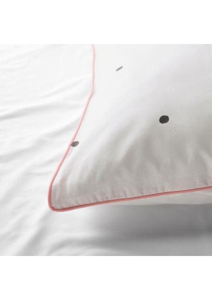 Çocuk Nevresim Takımı Tek Kişilik 150X200 Pembe Beyaz Puantiye Desenli Beyaz Nevresim fırsatları