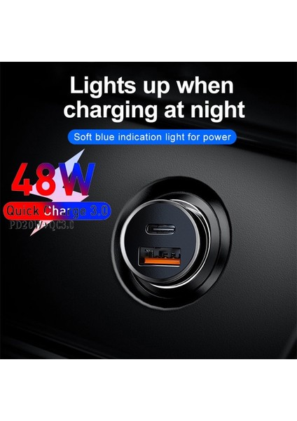 48W USB Pd Araç Şarj Cihazı iPhone 13 Samsung S22 Xiaomi Tablet 3.1A Mini Hızlı Şarj Cihazı Araç Şarj Cihazı Çift USB Araç Telefonu Şarj Cihazı (Yurt Dışından) fırsatları