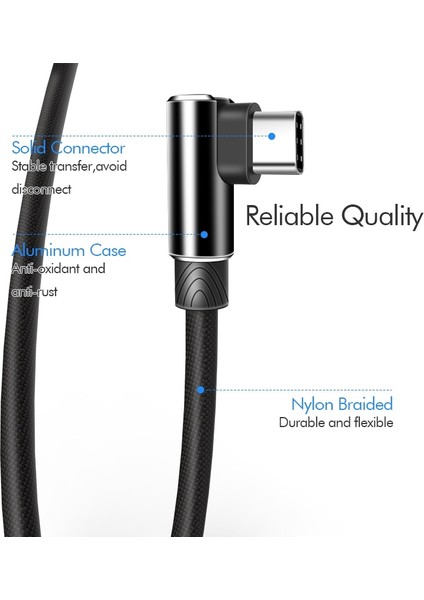 USB C Kablosu 90 Derece 3A Hızlı Şarj Cihazı USB C Tipi Kablo Samsung S21 S10 A51 Xiaomi Redmi Huawei 2 M 3 M Cep Telefonu USB C Kablosu (Yurt Dışından) modelleri