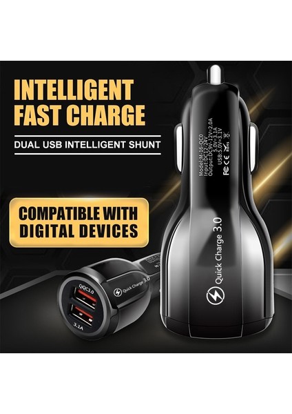 Cep Telefonu Tablet Için USB Araç Şarj Cihazı Hızlı Şarj 4.0 3.0 3.1A Hızlı Şarj Cihazı Araç Şarj Cihazı Çift USB Telefon Şarj Adaptörü Arabada (Yurt Dışından) fırsatları