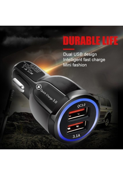 Cep Telefonu Tablet Için USB Araç Şarj Cihazı Hızlı Şarj 4.0 3.0 3.1A Hızlı Şarj Cihazı Araç Şarj Cihazı Çift USB Telefon Şarj Adaptörü Arabada (Yurt Dışından) indirimleri