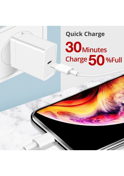iPhone 13 12 Mini 11 Pro Max Samsung S22 S21 S20 Ultra Xiaomi Için 20W USB Type-C Pd Şarj Cihazı ve Çift USB Type-C'den Type-C'ye Kablo (Yurt Dışından) fiyatları