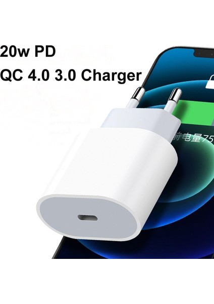 iPhone 13 12 Mini 11 Pro Max Samsung S22 S21 S20 Ultra Xiaomi Için 20W USB Type-C Pd Şarj Cihazı ve Çift USB Type-C'den Type-C'ye Kablo (Yurt Dışından) modelleri
