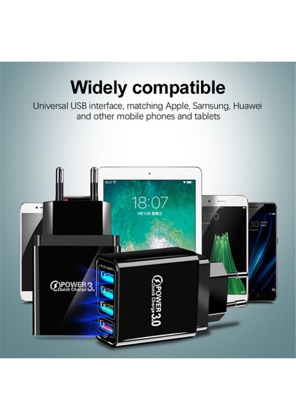Aosexi 4 Port Ab/abd/ingiltere/au Tak USB Hızlı Şarj Cihazı Hızlı Şarj 3.0 48W Duvar Cep Telefonu Tablet Şarj Cihazları iPhone Için Hızlı Şarj (Yurt Dışından) modelleri