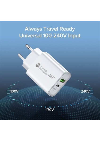Pd 20W Tip C Şarj Cihazı USB Hızlı Şarj Cihazı Qc 3.0 Duvar Hızlı Şarj Şarj Adaptörü iPhone 14 13 12 iPad Huawei Xiaomi Samsung (Yurt Dışından) indirimleri