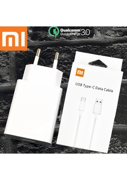 Xiaomi Redmi Not 8 Şarj Cihazı Orijinal Hızlı Qc 3.0 Seyahat Duvar Ab Adaptörü USB Tipi C Kablosu Mi 9 Se A3 A2 Poco X3 F3 Gt Redmi 9 (Yurt Dışından)
