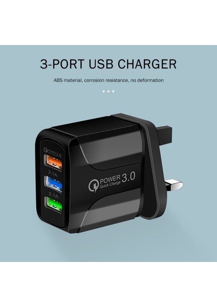 iPhone Için 5V 2.4A 3 USB Smart Qc 3.0 Hızlı Şarj Seyahat Duvar Şarj Adaptörü (Yurt Dışından) modelleri