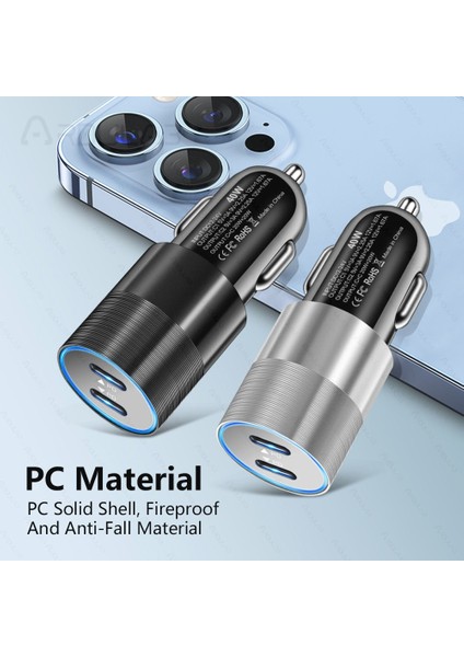 40W USB C Hızlı Araç Şarj Cihazı 2 Bağlantı Noktası Tip C Pd Araç Şarj Cihazı iPhone 13 12 11 Pro Max Samsung Cep Telefonu Arabada Güç Adaptörü (Yurt Dışından) fiyatları