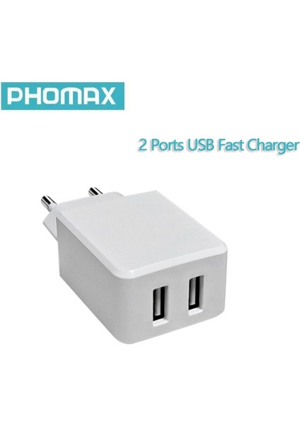 Phomax Çift USB Şarj Aleti Ab Tak 5V2.1A Duvar Şarj Cihazı Cep Telefonu Şarj Mini Seyahat Adaptörü iPhone Samsung Xiaomi Redmi Için (Yurt Dışından)