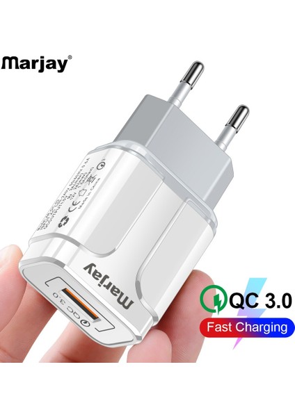 Marjay Hızlı Şarj 3.0 USB Şarj Aleti 18 W Qc 3.0 4.0 Ab Abd Hızlı Seyahat Duvar Cep Telefonu iphone Şarj Cihazı Samsung Xiaomi Huawei (Yurt Dışından)