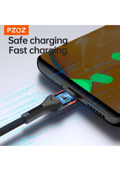 Pzoz 66W 100W 6A USB C Tipi Kablo Için Huawei P40 Pro Mate 30 P30 Pro Supercharge Hızlı Şarj Şarj Cihazı 2m Veri Usb-C Kabloları Tel (Yurt Dışından) indirimleri