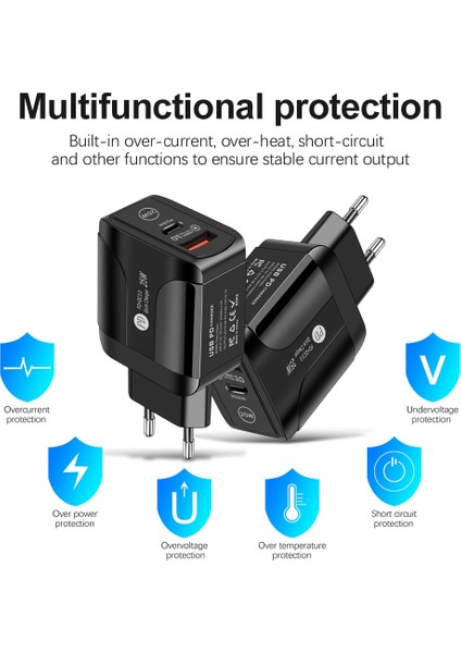 25W Qc+Pd 3.0 USB Bağlantı Noktası Şarj Cihazı Telefon Için Hızlı Şarj 13 12 11 Pro Max x Xs Xr Pad Huawei Xiaomi Lg Samsung Ab/abd Tak Adaptörü (Yurt Dışından) fiyatları