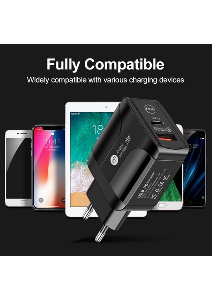 25W Qc+Pd 3.0 USB Bağlantı Noktası Şarj Cihazı Telefon Için Hızlı Şarj 13 12 11 Pro Max x Xs Xr Pad Huawei Xiaomi Lg Samsung Ab/abd Tak Adaptörü (Yurt Dışından) modelleri