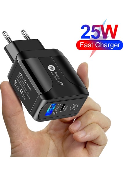 25W Qc+Pd 3.0 USB Bağlantı Noktası Şarj Cihazı Telefon Için Hızlı Şarj 13 12 11 Pro Max x Xs Xr Pad Huawei Xiaomi Lg Samsung Ab/abd Tak Adaptörü (Yurt Dışından) fırsatları