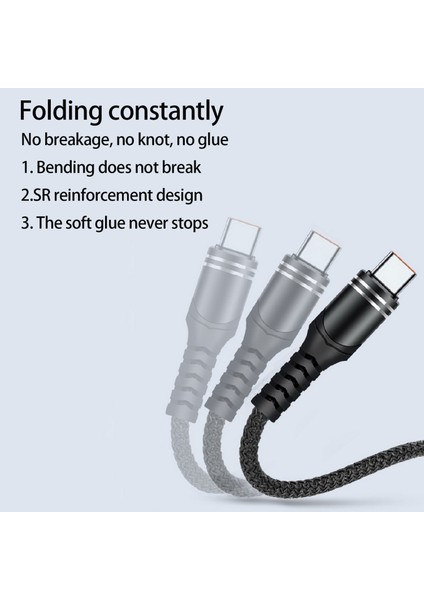 6A USB Tip C Kablo Tel Cep Telefonu Hızlı Şarj Naylon Örgülü Kablo Tip-C Şarj Cihazı 3 In 1 Mikro USB Kabloları Android Ios Için (Yurt Dışından) modelleri