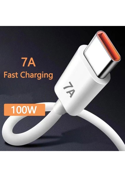 7A 100W USB Tip C Süper Hızlı Kablo Huawei Mate 40 30 Xiaomi Onur Hızlı Şarj USB C Şarj Aleti Kablosu Veri Kablosu (Yurt Dışından)