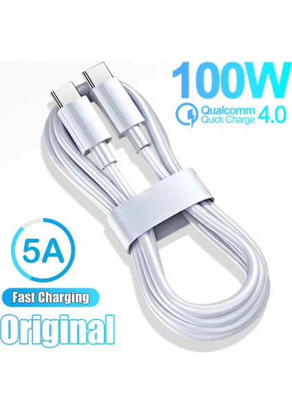 Orijinal Pd 100 W USB C USB Tip C Hızlı Şarj Kablosu Huawei P30 Samsung S22 Ultra Xiaomi 12 Hızlı Şarj Aleti Kablosu Aksesuarları (Yurt Dışından)
