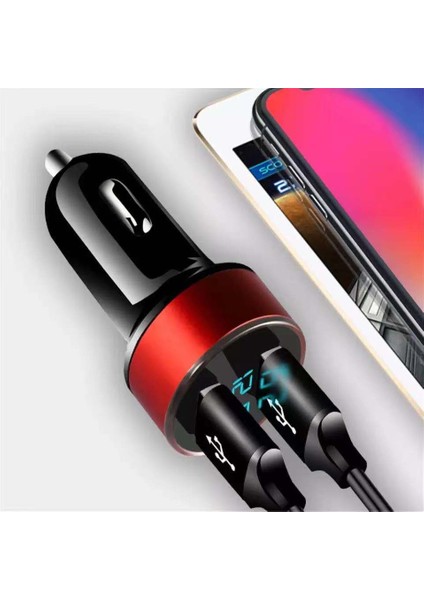 4.8A Araç Şarj Cihazı 5 V 2 Port Hızlı Şarj Samsung Huawei iPhone 12 11 Evrensel LED Ekran Çift USB Araç Şarj Adaptörü (Yurt Dışından) modelleri