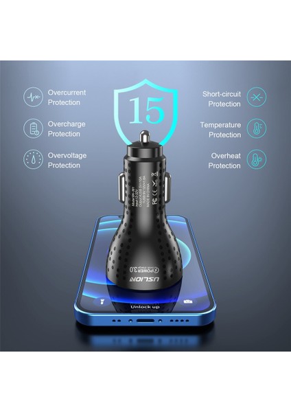 Uslıon USB Hızlı Araç Şarj Cihazı 50W Hızlı Şarj Qc 3.0 4.0 Araç Adaptörü iphone 13 Cep Telefonu Için Evrensel Araç Şarjı Xiaomi (Yurt Dışından) indirimleri