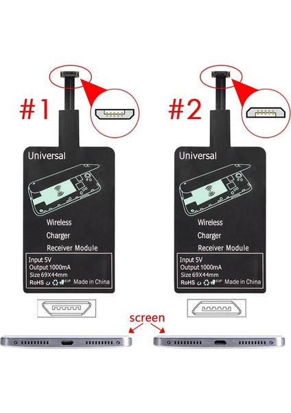 Evrensel Qı Kablosuz Şarj Şarj Alıcısı Modülü Pad Mikro USB Cep Telefonu Için Hızlı Kablosuz Şarj Adaptörü Alıcısı (Yurt Dışından)