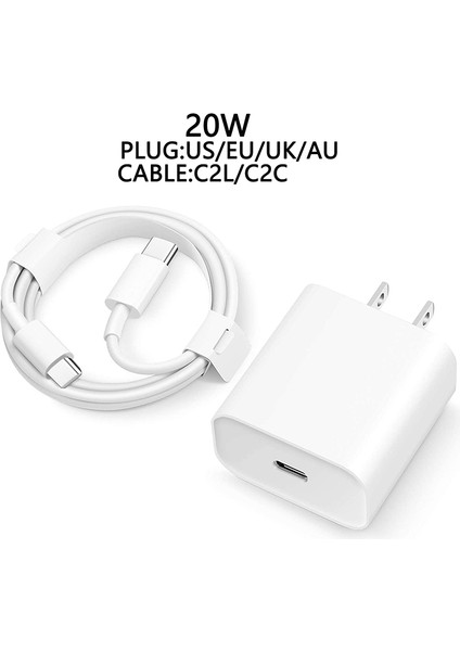 Hızlı Pd Şarj Kafası Usb-C Şarj Cihazı 20W Duvar Şarj Cihazı Cep Telefonu Şarjı Tip-C Için iPhone 13 12 11 Pro Max Için Ab Için||au||uk||us (Yurt Dışından) indirimleri