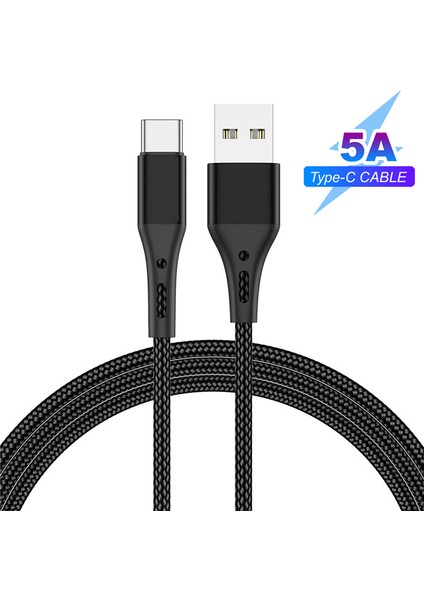 5A USB C Tipi Kablo Hızlı Şarj Veri Kablosu Xiaomi Huawei P50 P40 Pro Samsung Oneplus Poco F3 Usb-C Bağlantı Noktası Şarj Aleti Kablosu Tel (Yurt Dışından)