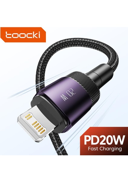 Toocki Pd 20W USB C Kablosu iPhone 14 13 12 11 Pro Max 8 7 Artı Hızlı Şarj Cihazı Telefon Şarj Kablosu iPad iPhone Için Veri Kablosu (Yurt Dışından)