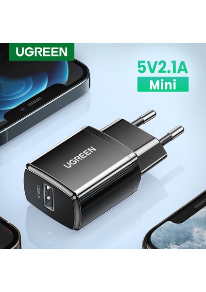 Ugreen 10.5W Evrensel USB Şarj Cihazı Seyahat Duvar Şarj Adaptörü Akıllı Cep Telefonu Şarj Cihazı iPhone Samsung Xiaomi iPad Tabletler Için Beyaz (Yurt Dışından)